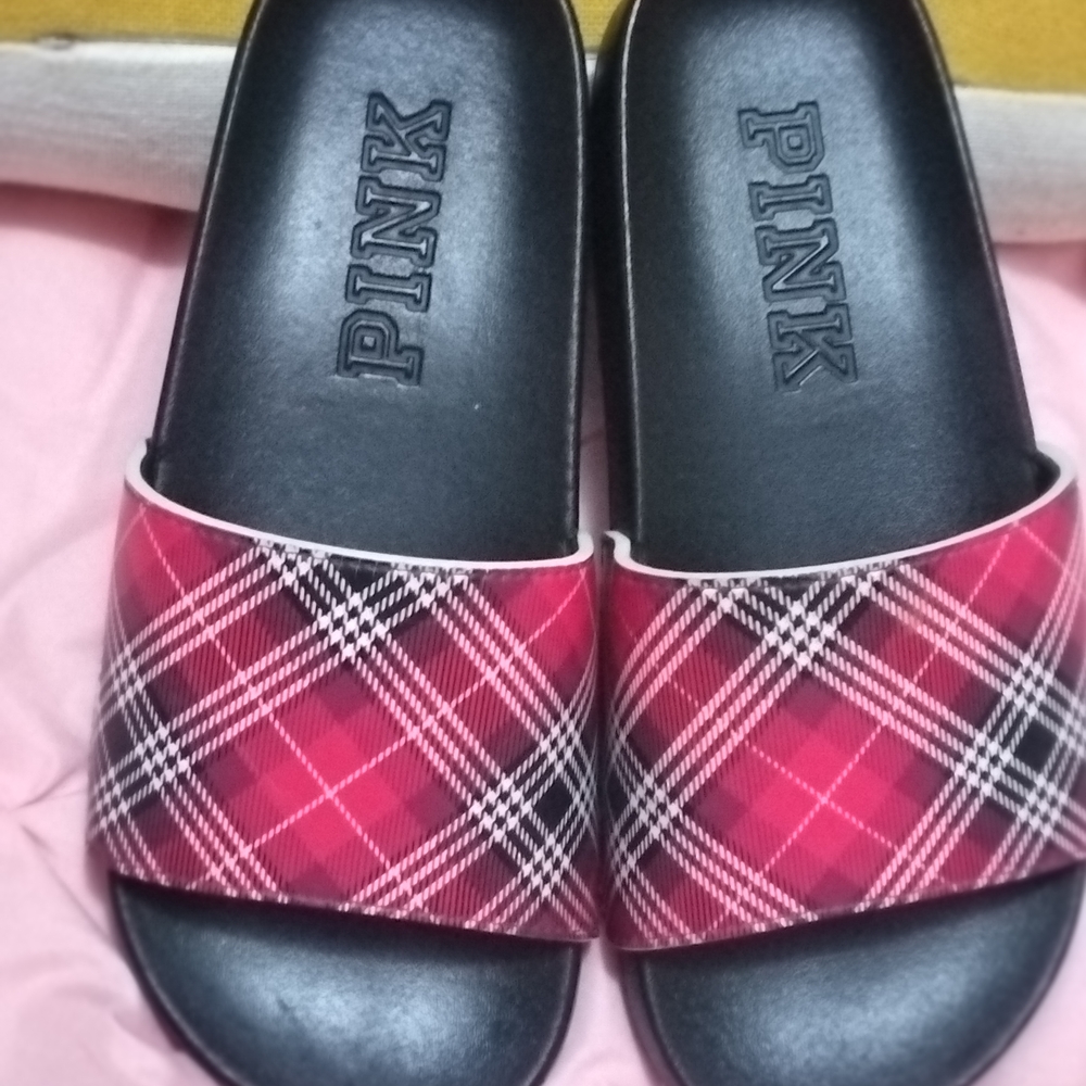 PINK Victoria's Secret Red and Black Sandals Stylish Comfort